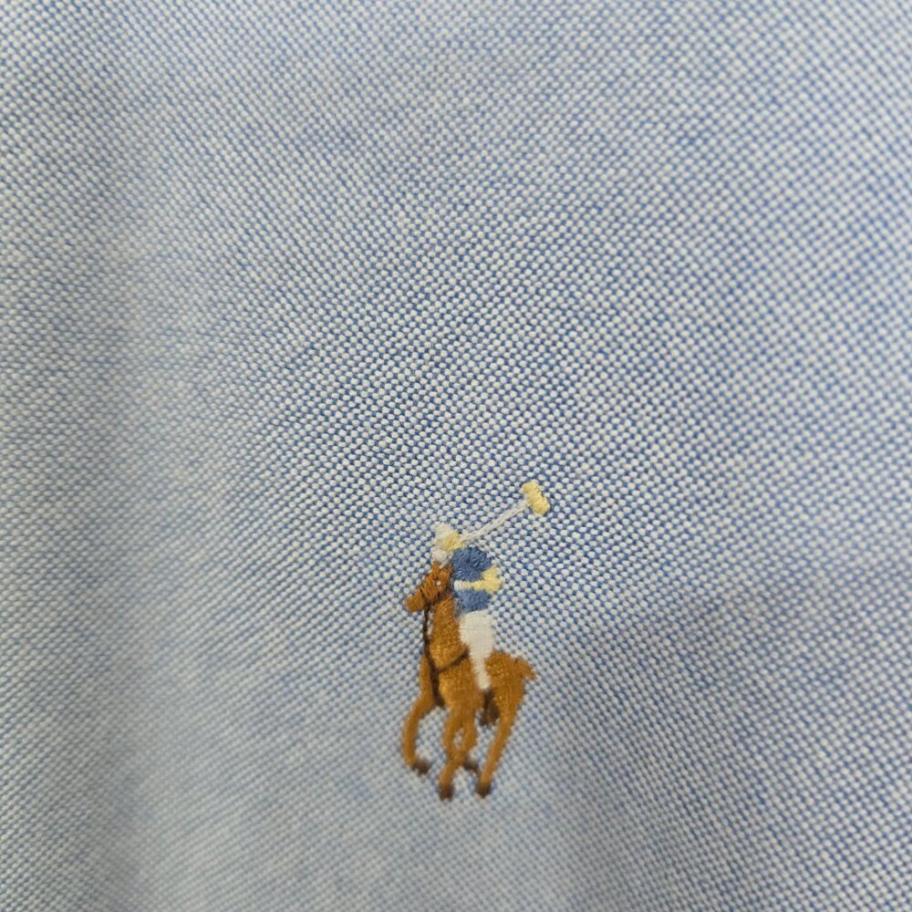 Ralph Lauren Men's Oxford Long Sleeve Button-Up Shirt Pony Logo Light Blue Sz XL - Picture 3 of 7